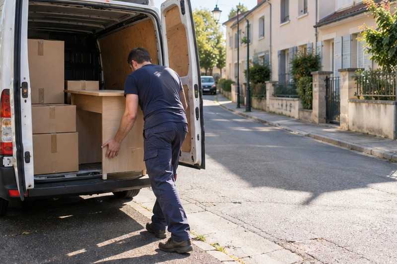 Quelques cartons dans un petit fourgon