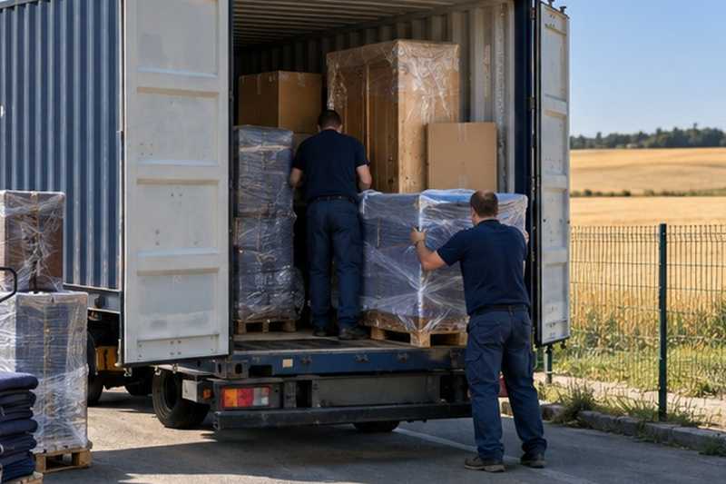 Chargement d’un conteneur maritime