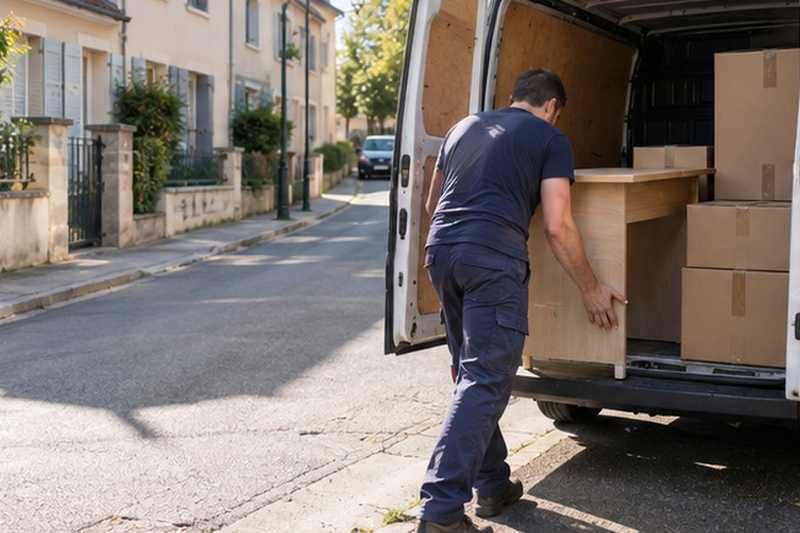 Quelques cartons dans un petit fourgon