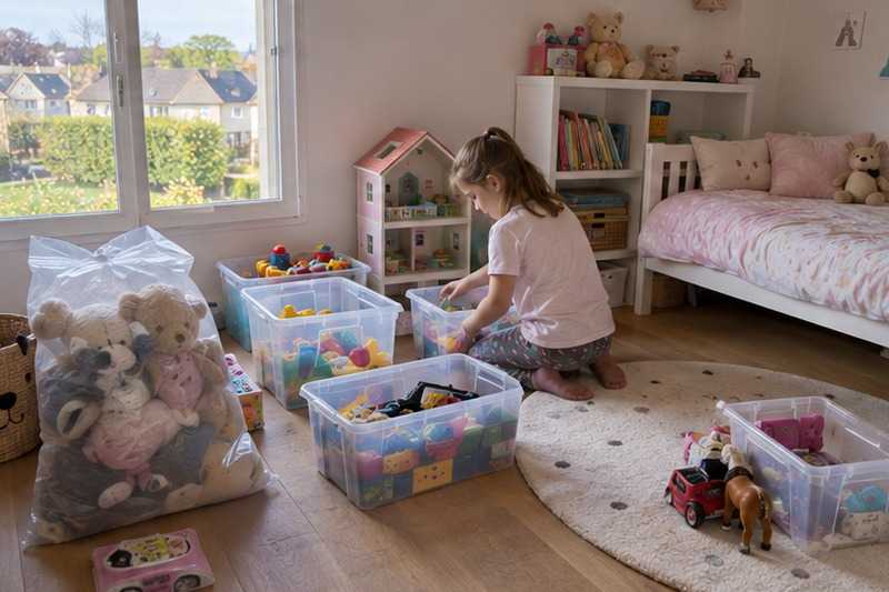 Chambre d’enfant mise en bacs