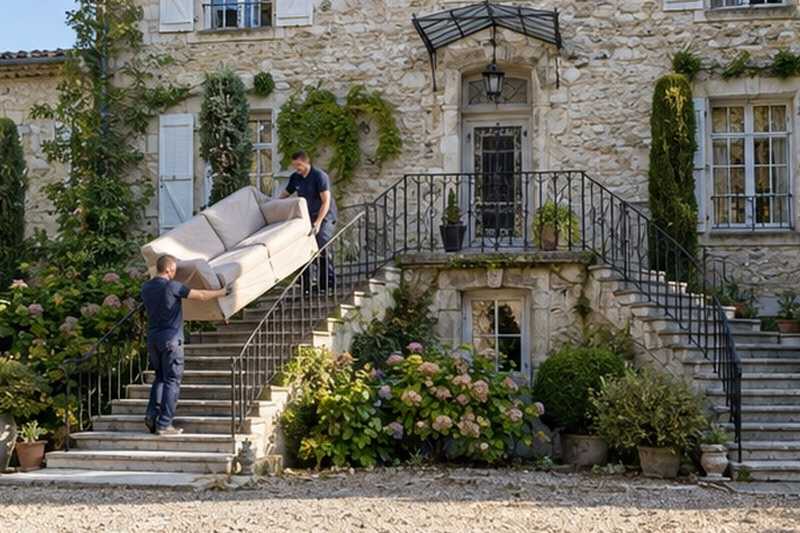 Perron à double volée : chantier Rue de la Mairie