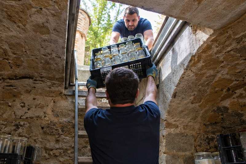 Bocaux remontés par la trappe : chantier Rue Cézanne