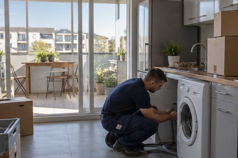 Lave-linge rebranché dans la cuisine, Brou-sur-Chantereine
