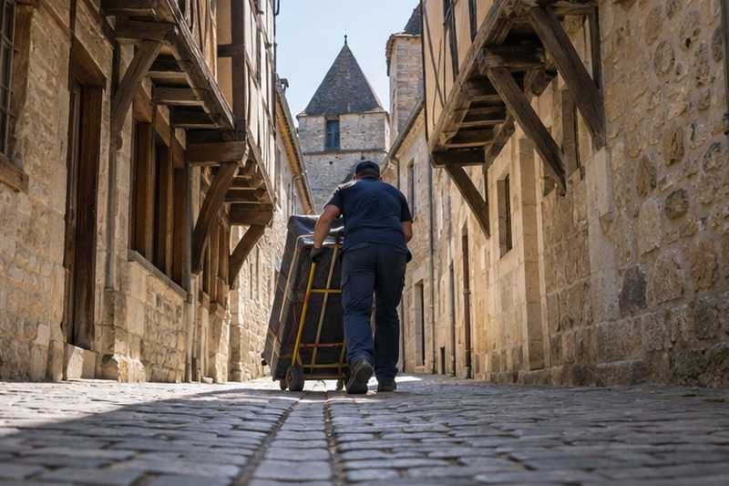 Rue médiévale aux étages en saillie : chantier Rue Bernard Palissy