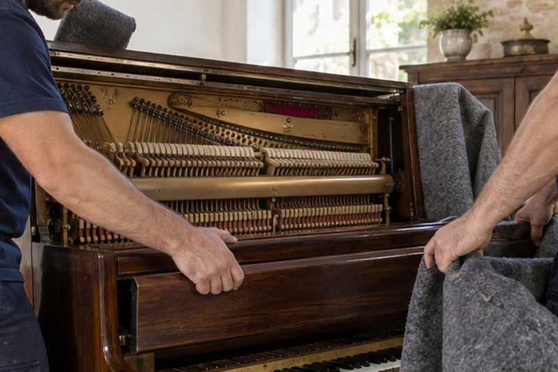 Panneaux du piano démontés : chantier Rue Conet