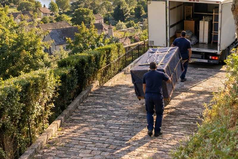 Chargement en haut d’une allée raide