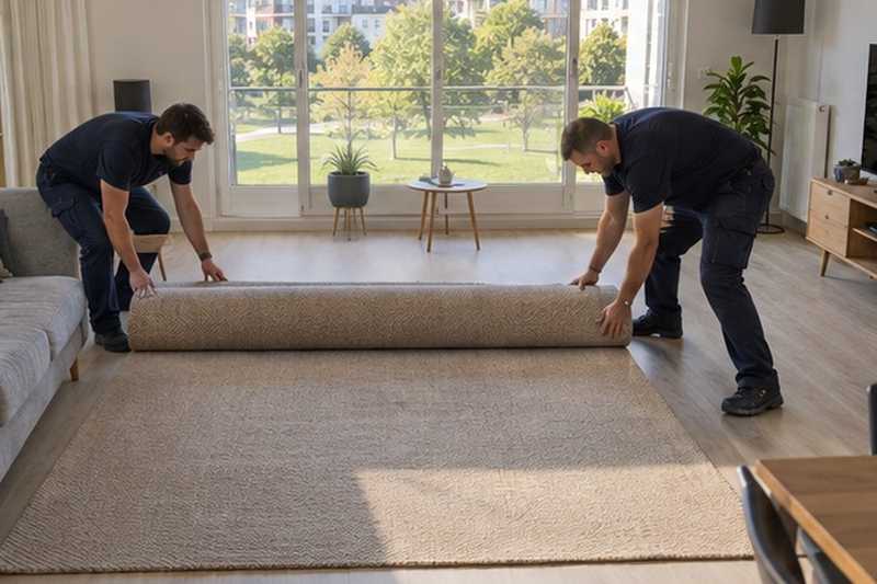 Tapis déroulé dans le séjour, Champagne-sur-Seine