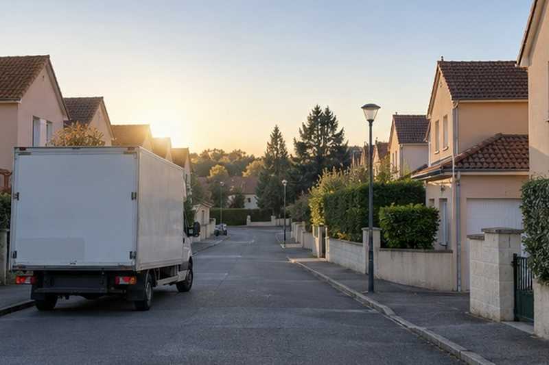 Arrivée du camion au petit matin : chantier Avenue de la Morelle