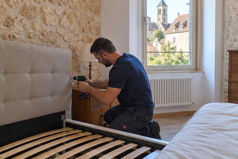 Tête de lit détachée : chantier Rue de la Meunerie
