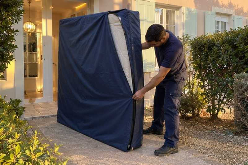 Sommier sous housse zippée