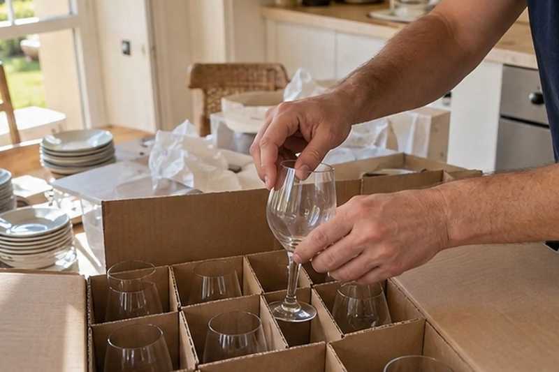 Verres calés dans des alvéoles