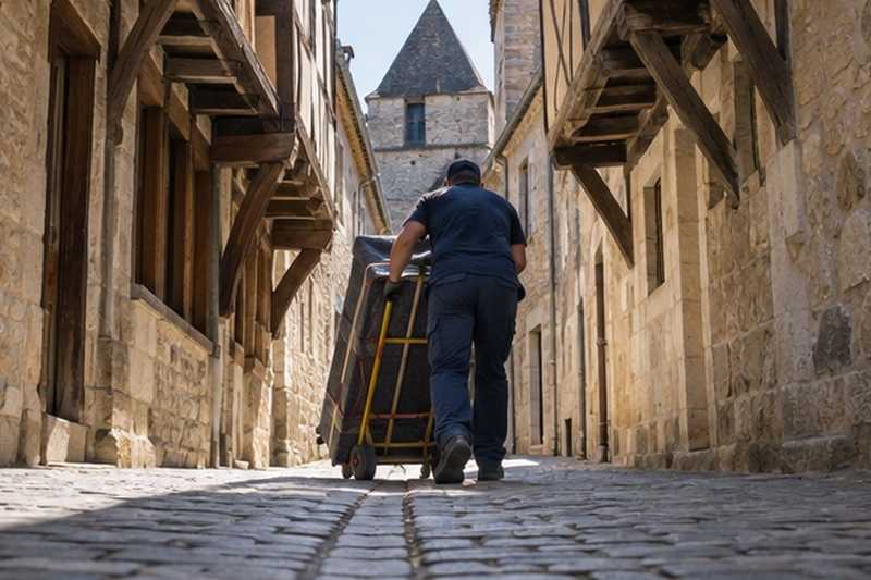 Rue médiévale aux étages en saillie : chantier Rue Camille Saint-Saëns