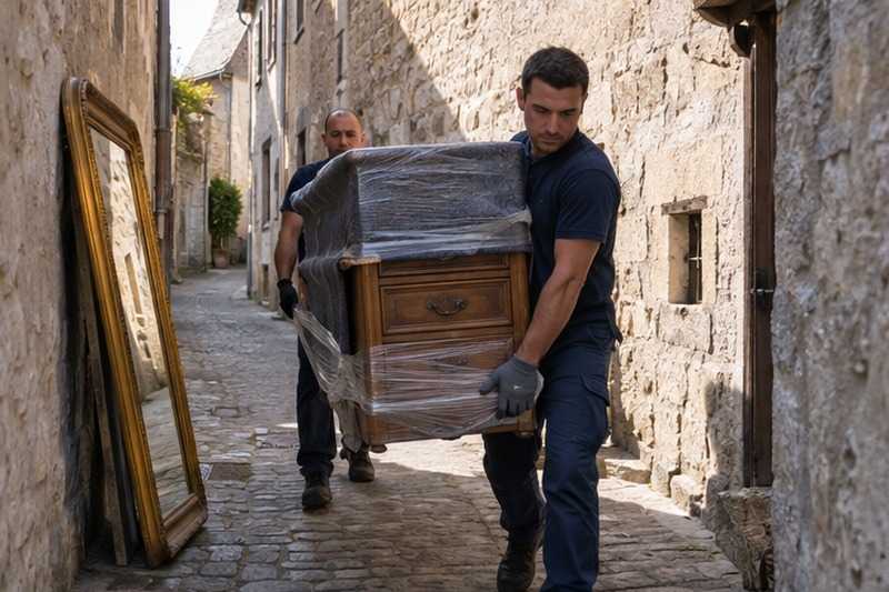 Ruelle à peine plus large qu’un utilitaire : chantier Rue Auguste Renoir