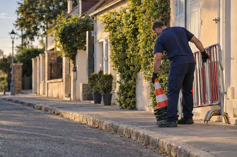 Retrait du balisage après départ : chantier Rue Batelière