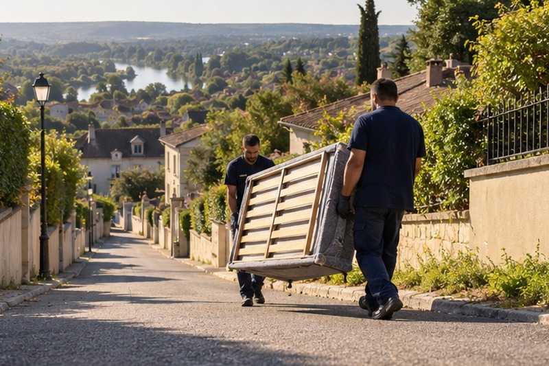Sommier descendu vers la vallée : chantier Rue de la Fosse Poireuse