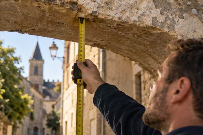 Hauteur du porche mesurée : chantier Rue Barbier