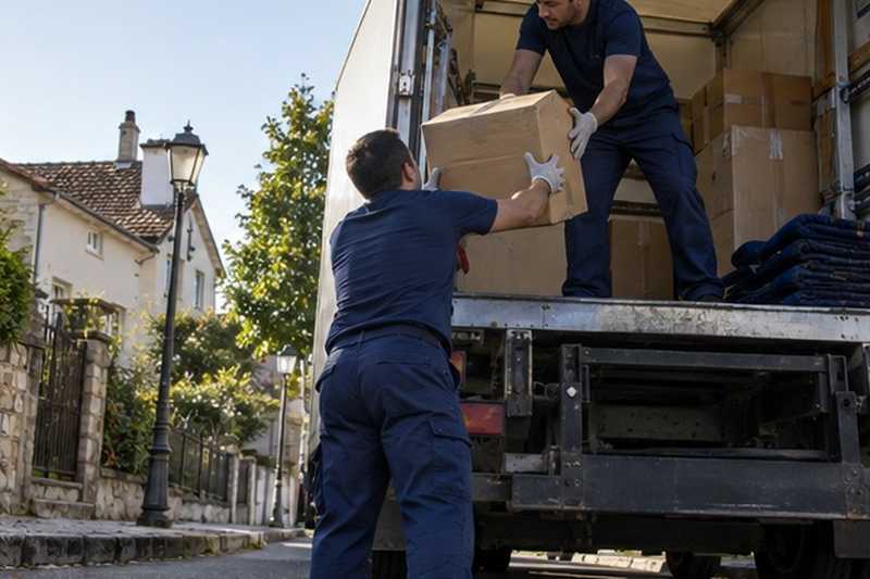 Chargement à bras sans quai : chantier Rue d’Esbly