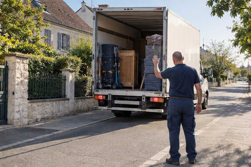 Camion guidé en marche arrière : chantier Rue Aimé Fluttaz