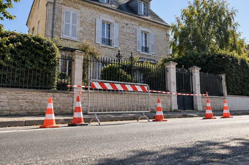 Bordure libérée devant une villa : chantier Rue Charles Van Wyngene