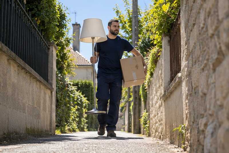 Venelle entre deux murs de jardin : chantier Rue de l’Aulnoye
