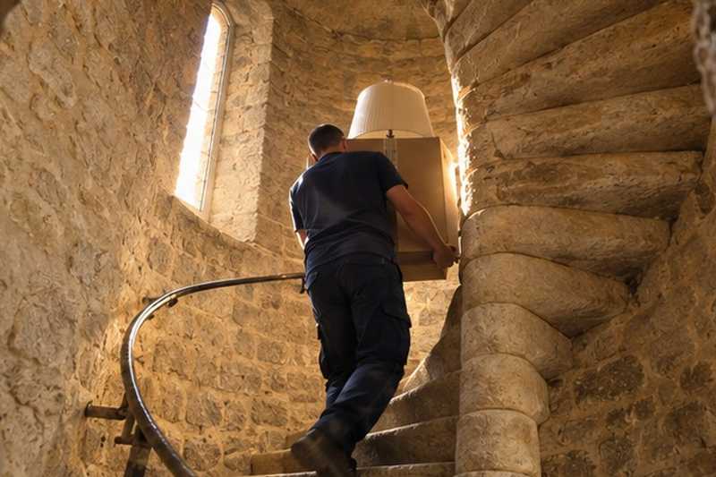 Escalier à vis de maison ancienne : chantier Rue Charles Dullin
