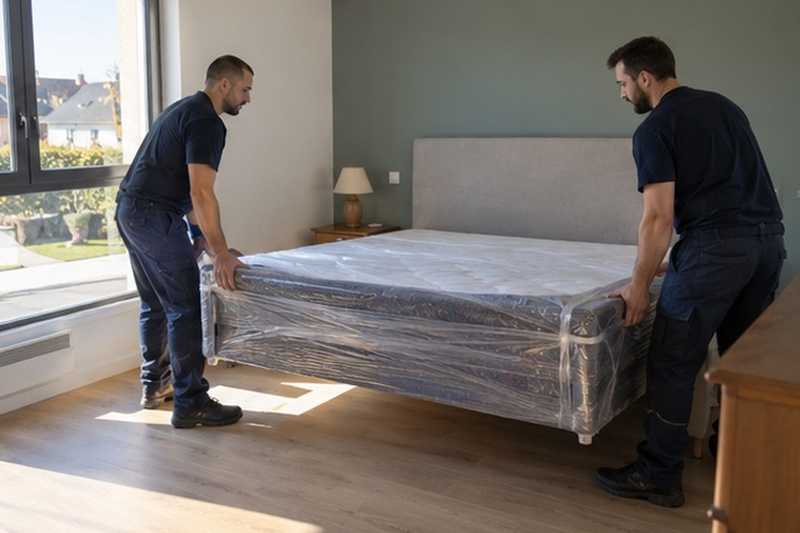 Sommier posé dans la chambre neuve, Crécy-la-Chapelle