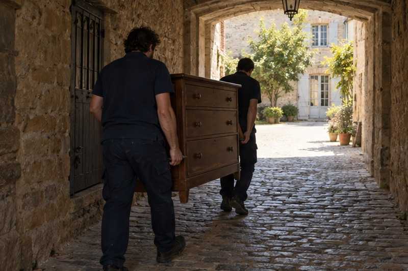 Passage voûté vers la cour : chantier Rue Adrien Chatelain