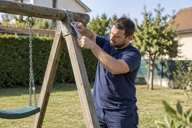 Portique de jardin démonté : chantier Rue Antonio Vivaldi
