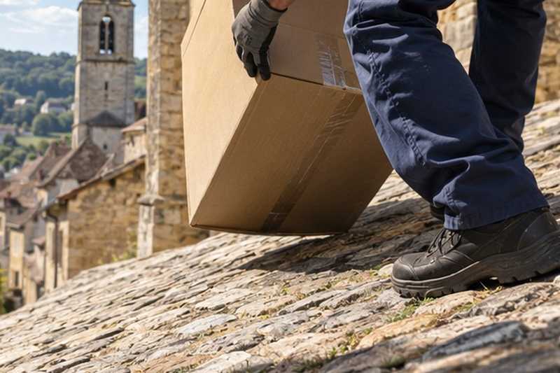 Appuis assurés sur des pavés en pente