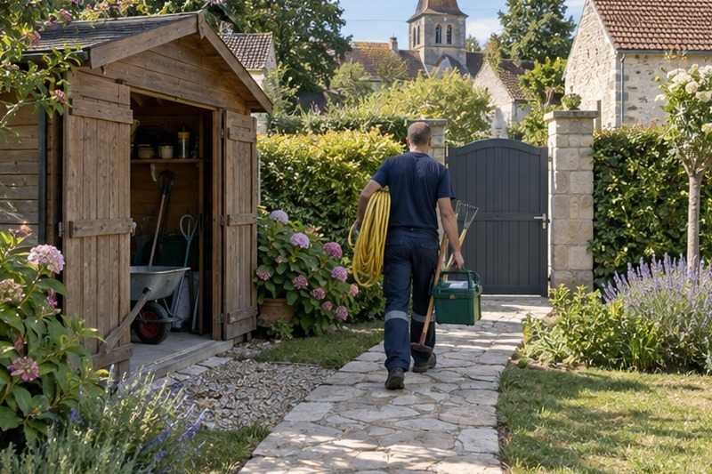 Abri de jardin vidé : chantier Rue Colas