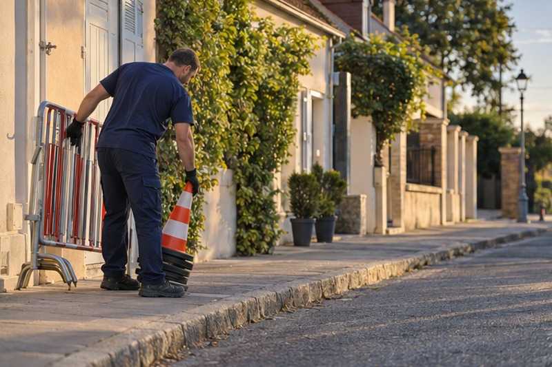 Retrait du balisage après départ : chantier Rue de Chevry