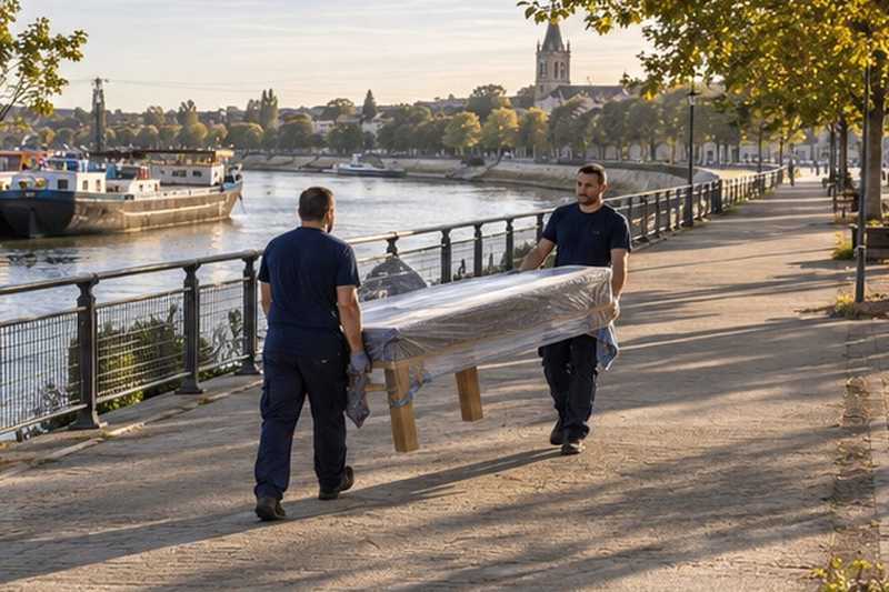 Table portée sur une promenade de berge : chantier Rue Auguste Allonge