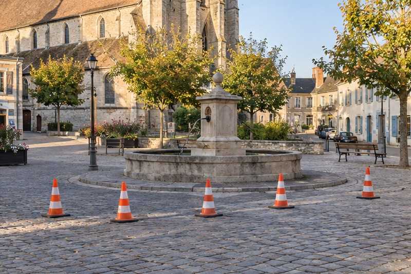 Place réservée sur la place du bourg : chantier Rue de l’Obelisque