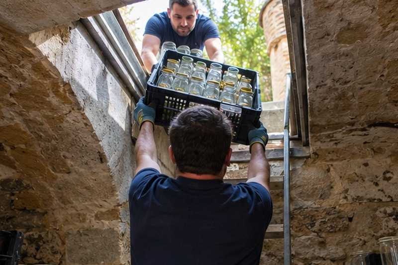 Bocaux remontés par la trappe : chantier Rue Alexis Durand
