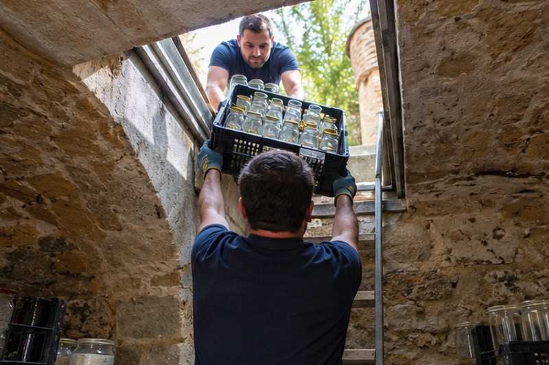 Bocaux remontés par la trappe : chantier Avenue Carnot