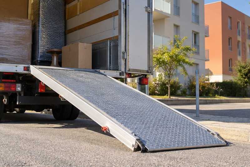 Rampe du camion sur le trottoir
