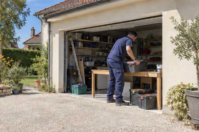 Garage de pavillon vidé : chantier Rue de la Fontaine Sainte-Anne