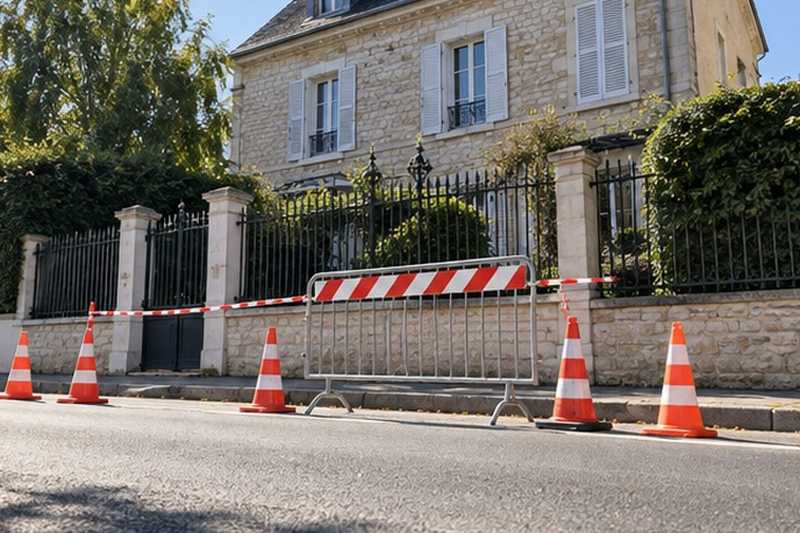 Bordure libérée devant une villa : chantier Rue Albert Berthier