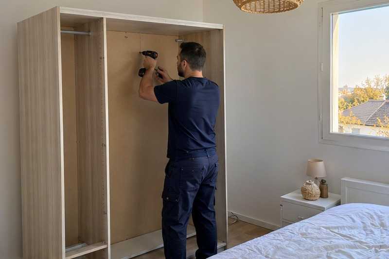 Armoire remontée à l’arrivée : chantier Rue de l’Église