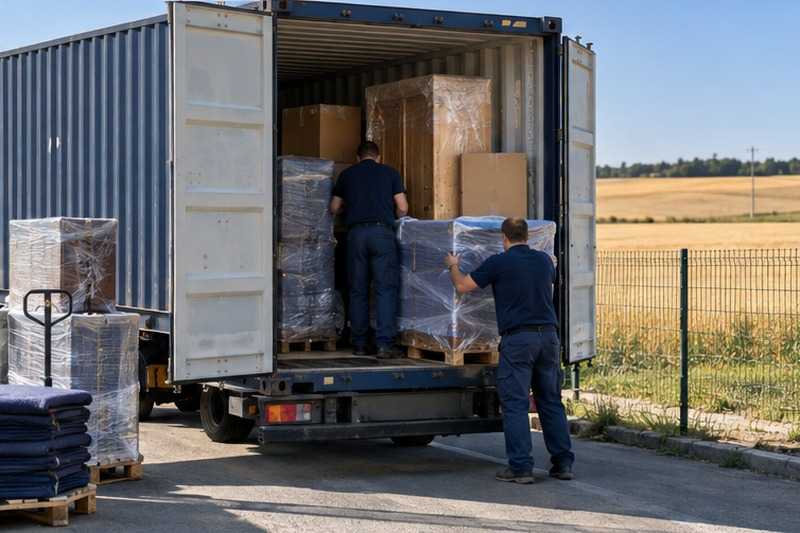 Chargement d’un conteneur maritime