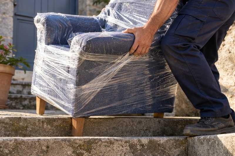 Fauteuil posé le temps d’une pause : chantier Rue Laurent Mermet