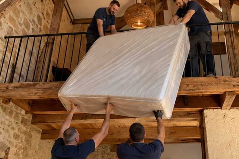 Matelas descendu de la mezzanine : chantier Grande Rue