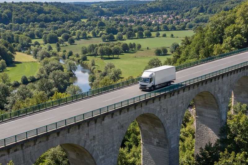 Camion sur un viaduc, Juilly