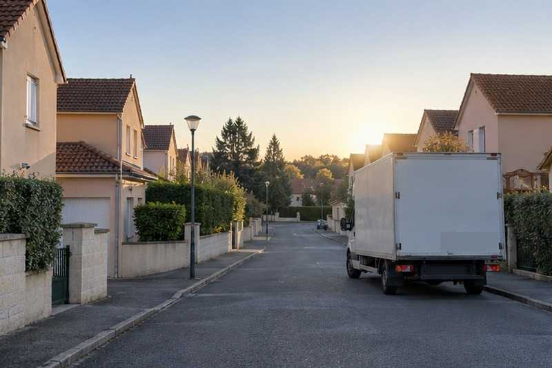 Arrivée du camion au petit matin : chantier Rue d’Arondeaux