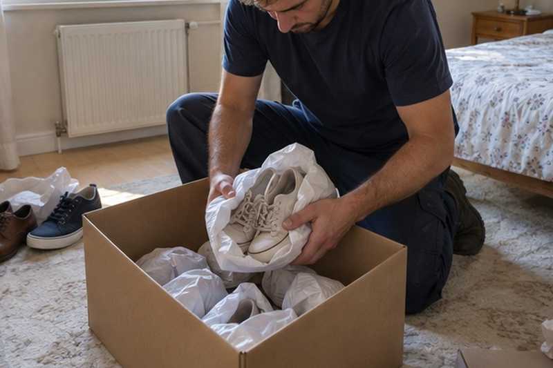 Chaussures emballées par paires