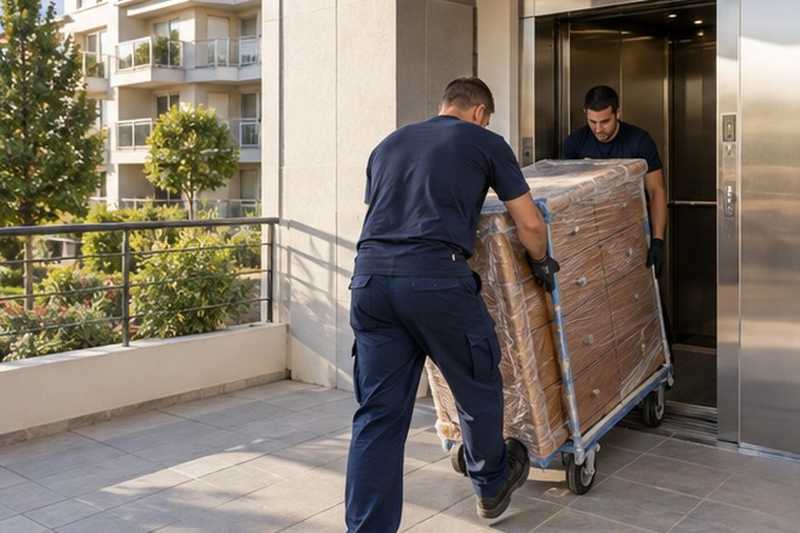 Commode sortie de l’ascenseur : chantier Grande Rue