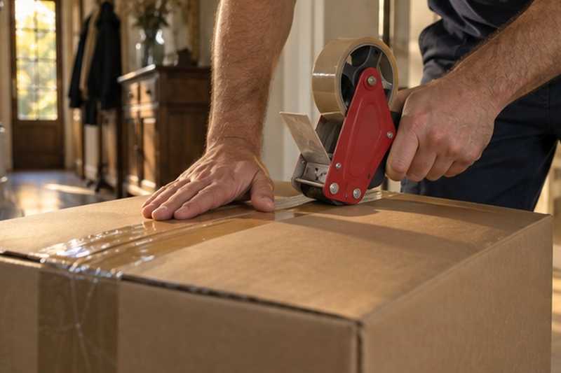 Fermeture d’un carton au dévidoir