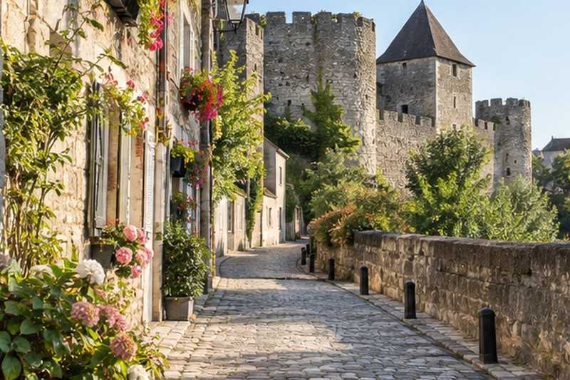 Ruelle pavée au pied des remparts, Lagny-sur-Marne