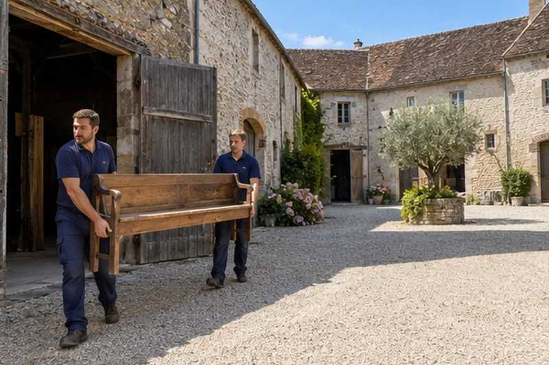 Banc sorti d’une grange : chantier Rue de l’Église