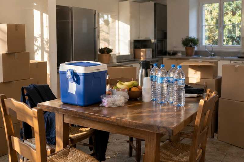 Pause déjeuner prévue dans la cuisine : chantier Rue de l’Hôtel de Ville